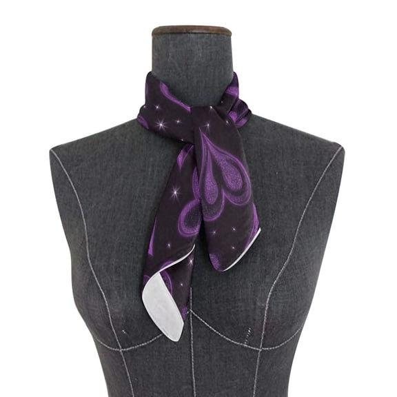 Square Scarf 24x24 Inch Midnight Amethyst Sparkle Silky Satin Sun Protection Neck Scarf for Women Multi-Purpose Head Wrap Bandana for Hair Bag Decoration
