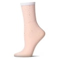 thumbnail image 3 of MeMoi Women's All-Over Rhinestone Studded Sheer Crew Sock - Womens - Female, One Size, Black, 3 of 8