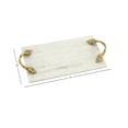 thumbnail image 4 of DecMode 21" x 10" White Marble Rectangular Leaf Tray with Gold Twisted Metal Handles, 1-Piece, 4 of 12