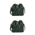thumbnail image 3 of Maytalsory Chic Small Shopping Bucket Shoulder Bag Drawstring Purse Handbag Blue Green 22x11x19CM 2Set, 3 of 6