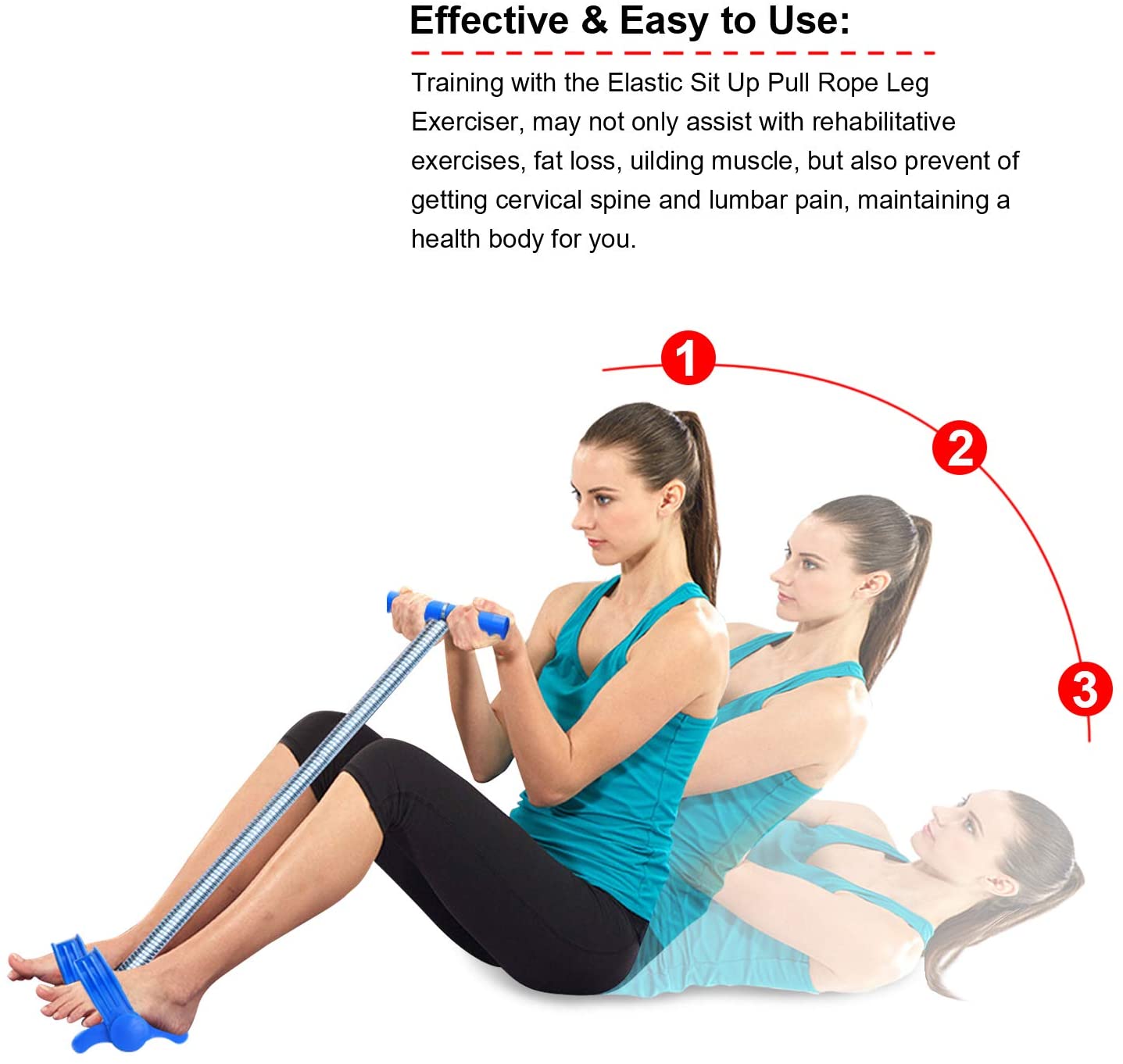 Bande De Résistance Élastique à 4 Tubes Avec Balle De Massage - Équipement Fitness Maison, Renforcement Musculaire - 5