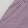 thumbnail image 7 of Womens jeans Solid Color Drawstring Cotton and Linen Casual Loose Wide-Leg Straight Long Pants with Pockets Purple Denim Pants 3XL, 7 of 7