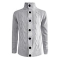 thumbnail image 1 of Gibobby Suéteres para hombre Abrigos de punto con cuello en V para hombre, color sólido, casual, suéter, chamarra de punto delgada(Blanco,M), 1 of 3