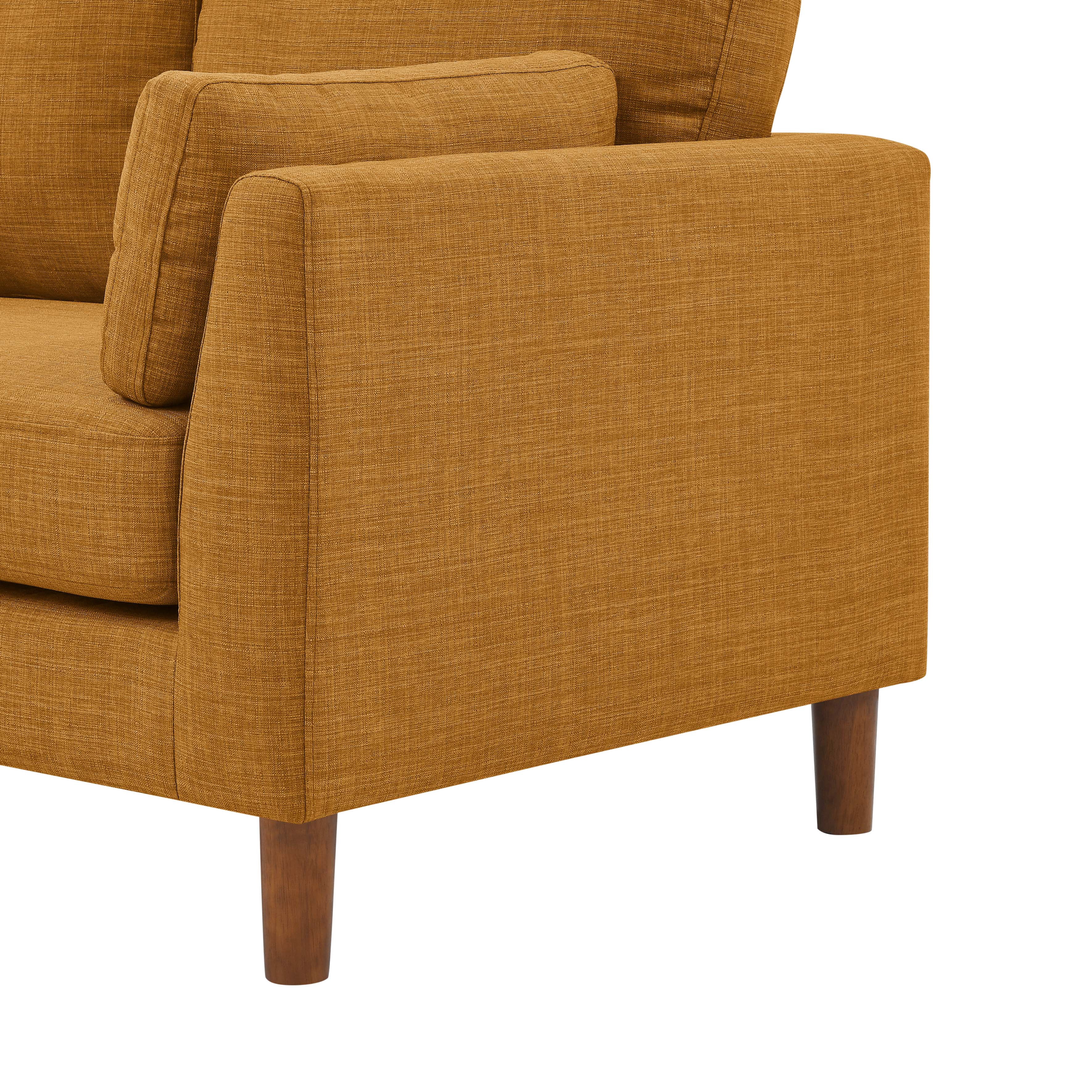 Aukfa 57" Modern Sofa, Minimalist Loveseat for Living Room, 2-Seater Couch w/ Plush Cushions, Orange