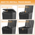 thumbnail image 5 of Nihsuao Outdoor Trash Can with Lid, Waterproof Resin Outdoor & Indoor Garbage Can, Large Kitchen Trash Can for Patio, Garage, Pool, Garden, Black, 5 of 8