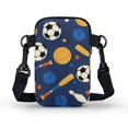 thumbnail image 2 of HELLHERO Football and Basketball Patterns with Zipper Crossbody Bag 4.33x1.97x7.09 for Adults Polyester, 2 of 7