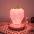 thumbnail image 3 of Ounissouiy Luz de noche de fresa LED ABS, portátil, 1200mAh, recargable, lámpara de noche para dormitorio de niñas, herramienta de Iluminación y accesorios Rosado, 3 of 6