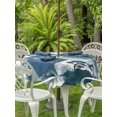 thumbnail image 4 of Outdoor Tablecloth with Umbrella Hole Zipper Teal Mountain Forest Round Tablecloth 60" Waterproof Outside Table Cloth Retro Garden Nature Landscape Patio Table Cover Tablecloths for Picnic Party, 4 of 8
