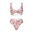 thumbnail image 4 of Rocae Tropical Plants for Bikini Set for Women Two Piece Sexy High Swimsuits Split Crossover Bikini Small, 4 of 9