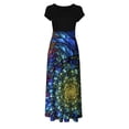 thumbnail image 5 of WEANT Women's Cocktail Dresses Wedding Guest Dresses for Women 2024 Crewneck Spring Dresses Trendy Floral Dresses for Girls Short Sleeve Swing Dresses for Women Casual Formal Dresses Blue M, 5 of 5
