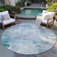 thumbnail image 6 of Addison Rugs Chantille Indoor/Outdoor Transitional Blocks Teal Washable Round Rug, 8' x 8', 6 of 6