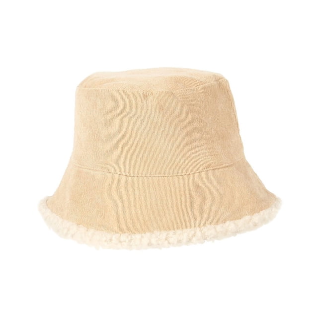 Otoño Invierno Sombrero Casual Pescador Gorras Felpa Cubo Sombrero para Viajar Escalada Beige Zulema Sombrero de copa