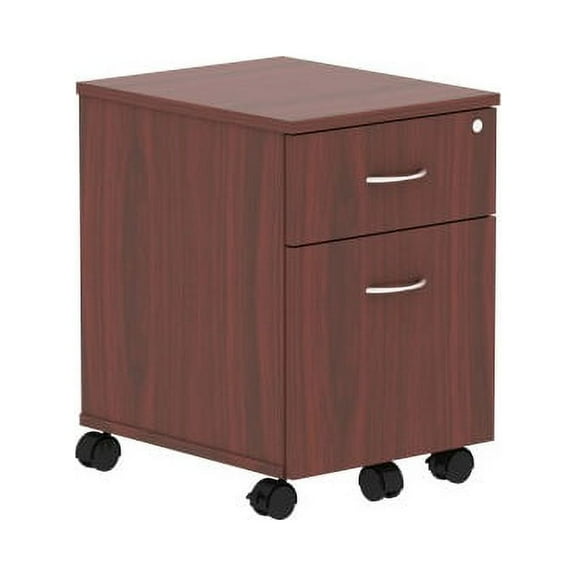 Lorell, Relevance Series Mahogany Laminate Office Furniture Pedestal - 2-Drawer, 1 Each
