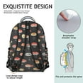 thumbnail image 5 of Sushi Party Students Backpack Japanese Food Sushi Roll School Bag with Foodie Kawaii Cartoon Design, Lightweight and Adjustable Strap, 5 of 6