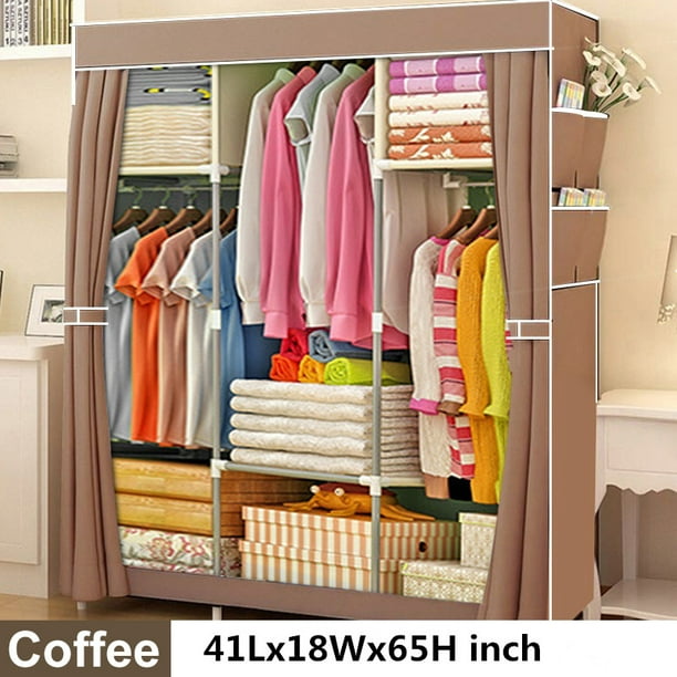 Two Size Portable Closet Storage Organizer Clothes Wardrobe Shoe