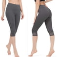 thumbnail image 4 of CAMEL Women's Capri Leggings Tummy Control High Waist Yoga Pants, 4 of 6