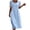 Light Blue, variant on Women's Round Neck Cold Shoulder Midi Dress Tie Sleeve Detail With Pockets Loose Fit Casual Summer Dress For Daily Wear