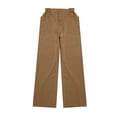 thumbnail image 6 of Charmgo Linen Pants Women, Women's Spring/Summer Breasted Cotton/Linen Loose Slim Leg Casual Pants, Capri Pants for Women Brown XXXL, 6 of 9