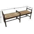 thumbnail image 3 of Isle of Man 60-inch Mahogany & Rush Accent Bench, Bobbin-Turned, 3 of 10