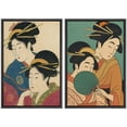 thumbnail image 6 of Framed Canvas Print Japanese Women Portrait Wall Art Set of 2 Japandi Decorative for Living Room Bedroom - 24"x36"x2 BLACK, 6 of 8