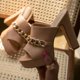 thumbnail image 1 of Sandalias de mujer Casual Super High Chunky Heel Metal Chain Slip On Sexy Fashion Shoes Wmkox8yii nm2189, 1 of 3