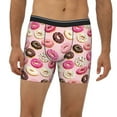 thumbnail image 2 of Men'S Boxer Briefs, Pink Brown White Donut Print Soft And Breathable Mens Underwear Boxer Briefs With Widen Waist, 2 of 2