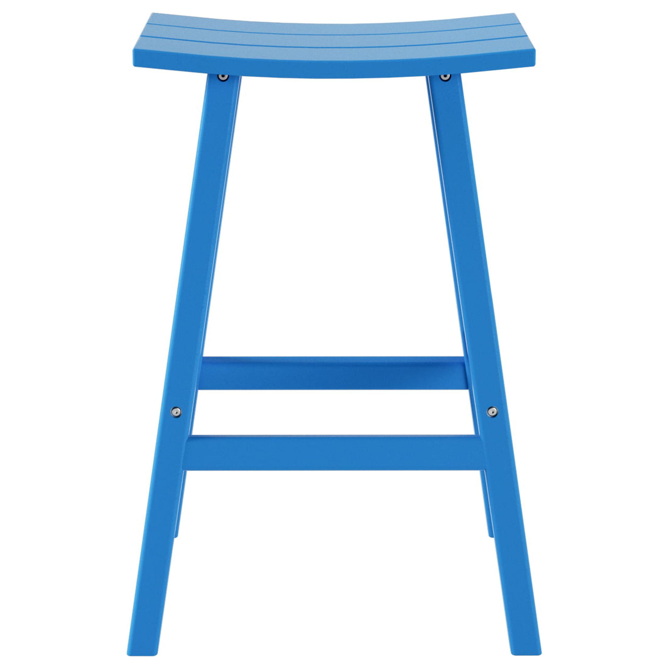 GARDEN 29" Inches Adirondack Plastic Outdoor Bar Stools (Set of 2), Pacific Blue
