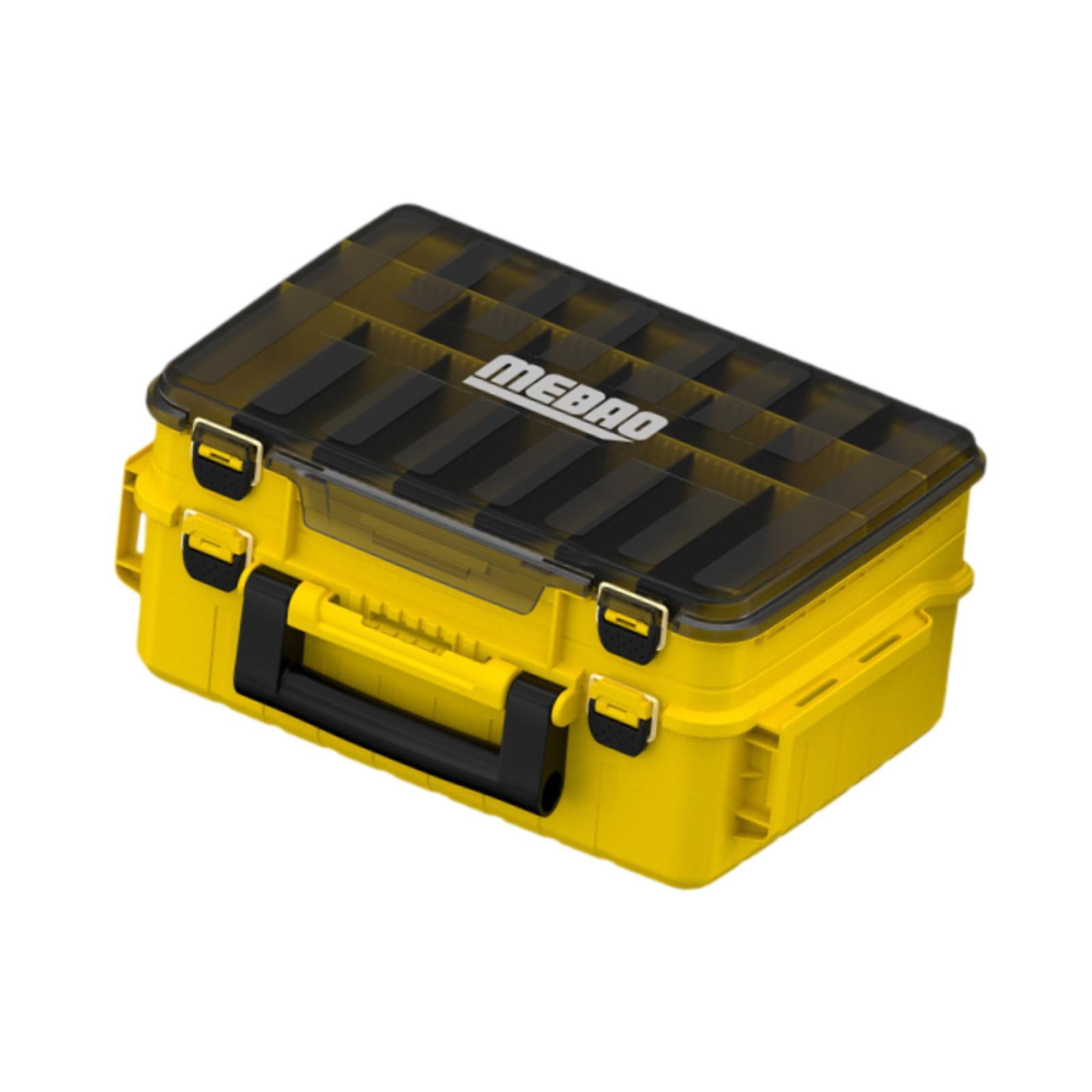 Wswqop Fishing Tackle Box Container Lightweight Accessories Holder Organizer for Travel yellow