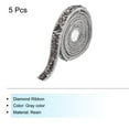 thumbnail image 3 of 5 Pcs Resin Rhinestones Trim 5 Yards Self Adhesive Gray Diamond Ribbons Rhinestone Strips Tape, 3 of 6