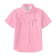 thumbnail image 3 of GXWEA Boys White Shirt Red Shirt For Girls Boys Dress Shirts Button Down Short Sleeve Shirt Kids Summer Casual Shirts With Pockets Pink 7-8 Years, 3 of 3