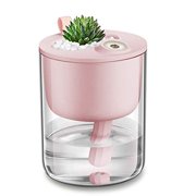 DCMEKA Desk Humidifier, USB Cool Mist Humidifier, Quiet Ultrasonic Mini Humidifiers for Bedroom Home Baby Office Car with Led Light,Timed Auto Shut Off, Lasts Up to 10 Hours (Artificial Plan