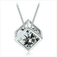 thumbnail image 5 of 925 Sterling Silver Diamond Pendant Necklace Halo Solitaire Cubic Zirconia Ladies Necklace, 5 of 5