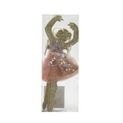 Holiday Time 4pc Gold and Pink Sparkling Dancer Decorative Accents Ornament Set