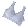 thumbnail image 1 of Xfvqtps Wireless Bras for Women No Underwire Rib Lace Removable Padded Bras for Everyday Light Blue, 1 of 3