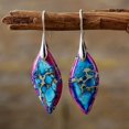 thumbnail image 4 of Bohemian Natural Imperial Stone Leaf Dangle Earrings For Women Jewelry Gift, 4 of 5