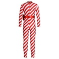 thumbnail image 2 of YONGHS Kids Girls Christmas Candy Cane Striped Costume Long Sleeve Gymnastics Unitard Jumpsuit Red 14, 2 of 7