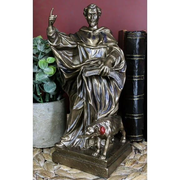 Catholic Priest Saint Dominic of Osma with Hound Dog Statue Patron Of Astronomy