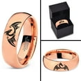 thumbnail image 4 of Tungsten Dragon Dragons Fire Breather Folklore Band Ring 7mm Men Women Comfort Fit 18k Rose Gold Dome Polished, 4 of 4