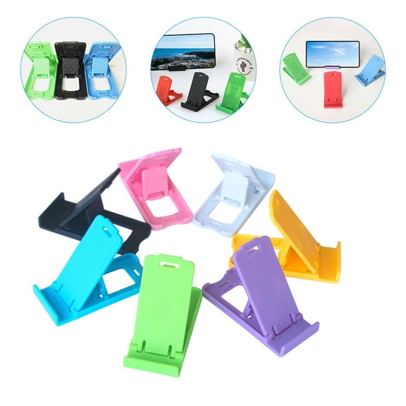 GOOHOCHY 50-Pack Portable Plastic Phone Holder Stand for Cell Phones, Compact Desktop Mobile Device Stand