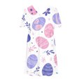 thumbnail image 4 of LOVZFMLL Robe Ample à Manches Courtes et Col en V Imprimé de Pâques pour Femmes Rose P, 4 of 5