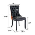 thumbnail image 4 of Aukfa High-End Upholstered Dining Chairs Set of 2, Modern Tufted Solid Wood Side Chair with Nailhead Trim - Black/Orange, 4 of 8