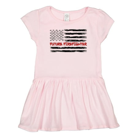 

Inktastic Future Firefighter- Distressed Flag Gift Toddler Girl Dress