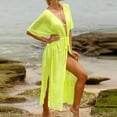 thumbnail image 6 of fatyb Womens Swimsuit Coverup Mesh See Through Bathing Suit Long Cardigan Open Front Cover up with Drawstring, 6 of 7