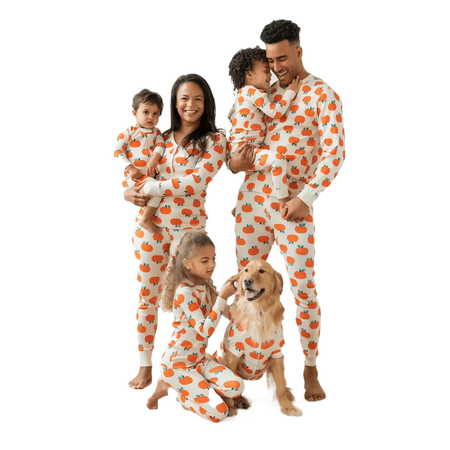KelaJuan Family Pajamas Set with Cartoon Fruit Print, Buttons Ribbed Closure Halloween Theme Costumes