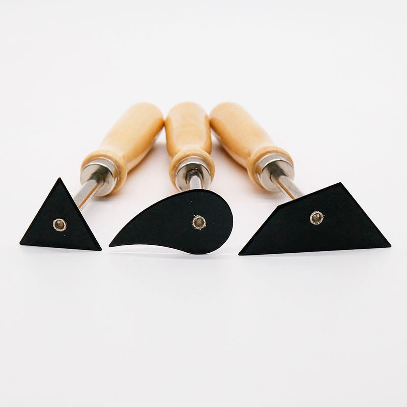 S SERENABLE 3x Pottery Clay Trimming Gadget Clay Shaping Hand Tool Engraving Knives Clay Sculpture Tool Pottery Carving for potter