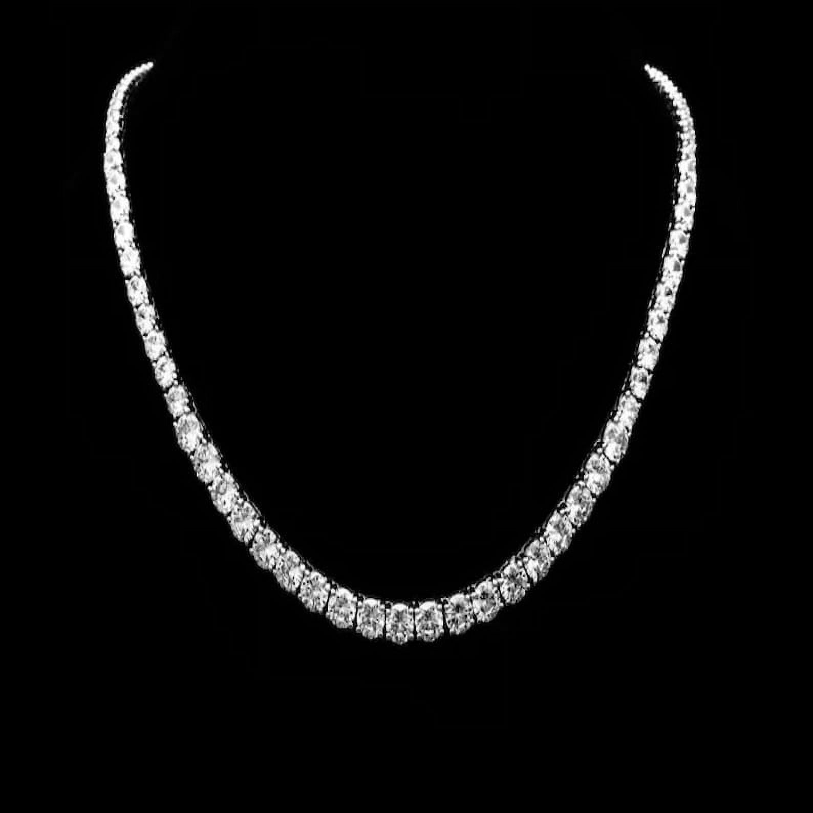 Round cut tennis necklace discount