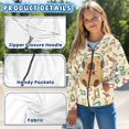 thumbnail image 5 of chaqlin Capybara Hoodies for Girls 14-16 Cute Full-Zip Hooded Sweatshirts Music Notes Long Sleeve Hooded Coat Kids School Jacket with Pockets, 5 of 6