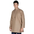 thumbnail image 3 of Cotton Dress Mens Short Kurta Shirt India Fashion Clothes (Brown, M), 3 of 4