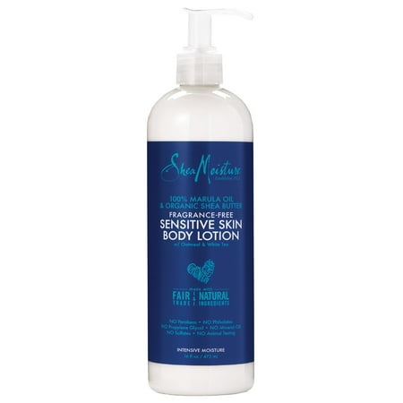 SheaMoisture 100% Marula Oil & Organic Shea Butter Fragrance-Free Sensitive Skin Body Lotion, 16 oz