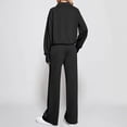 thumbnail image 3 of Fgvctg Lounge Sets for Women 2 Piece Tracksuits Set Half Zip Sweatshirt Fleece Wide Leg Sweatpant Fall Cozy Jogger Lounge Sweatsuits with Pockets Black M, 3 of 3